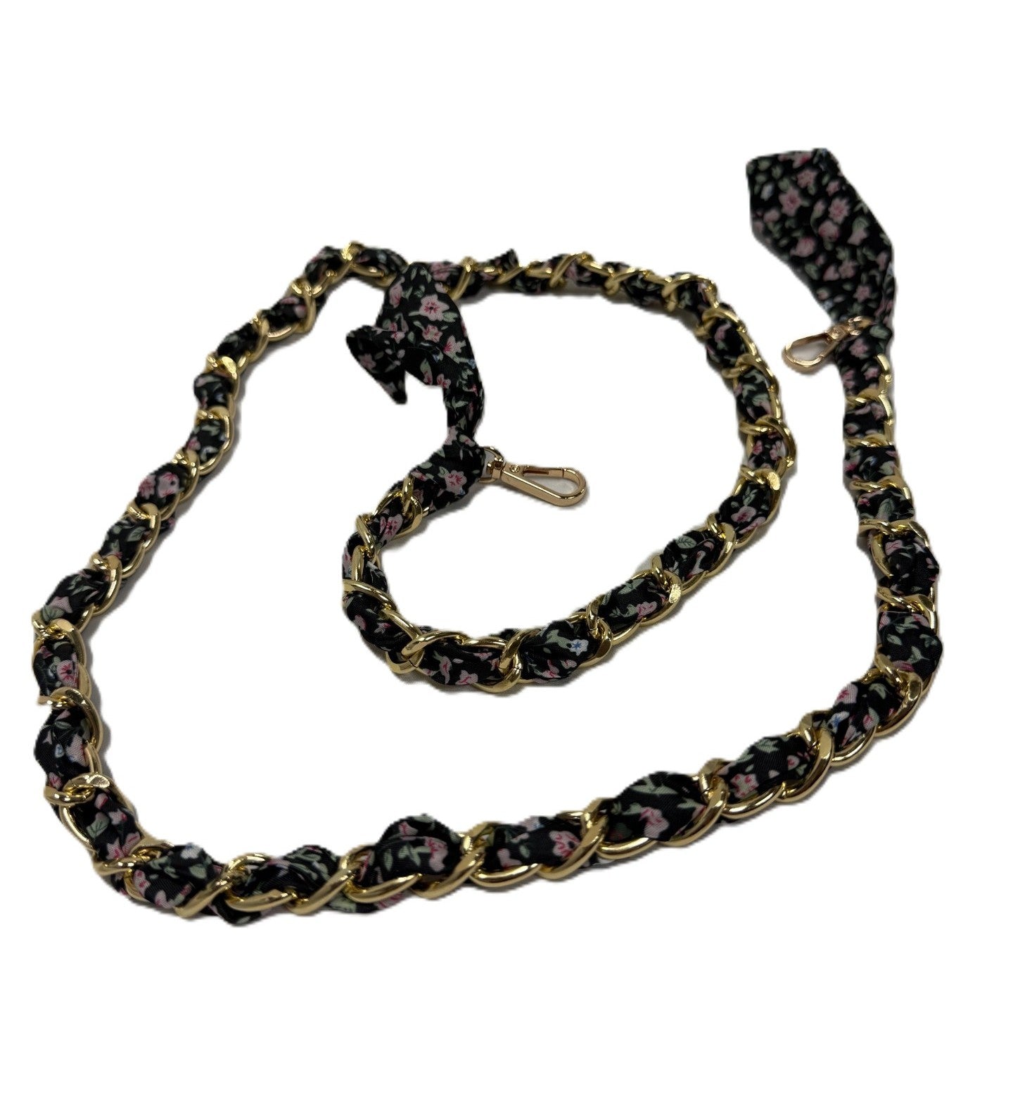 Black Floral Lanyard 58"
