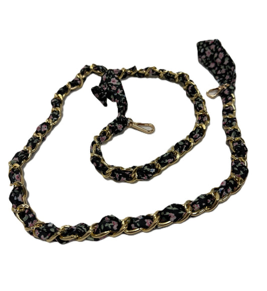 Black Floral Lanyard 58"