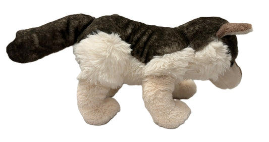 Squatting Plush Wolf 18"