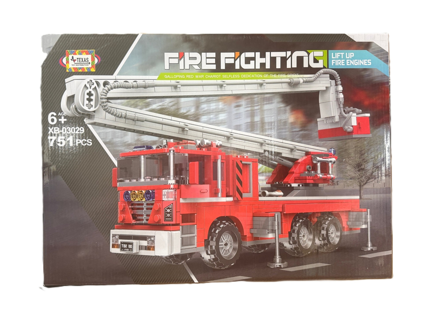 Fire Truck w/Lift Building Bricks Set
