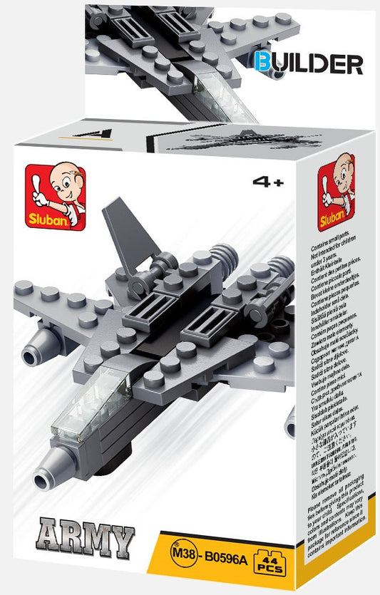 Gray Military Airplane Building Brick Kit (42 pcs)