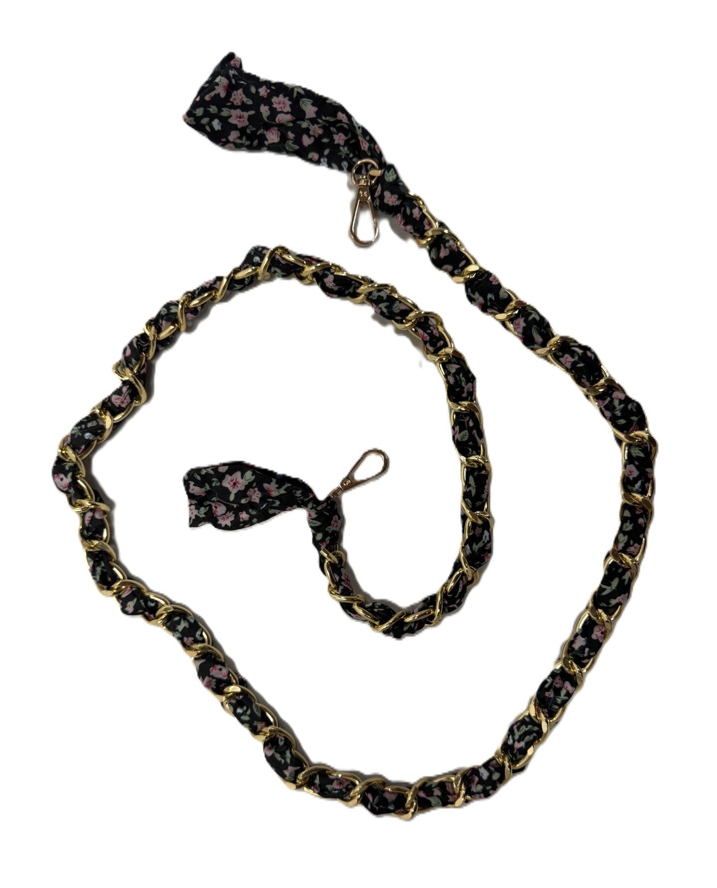 Black Floral Lanyard 58"