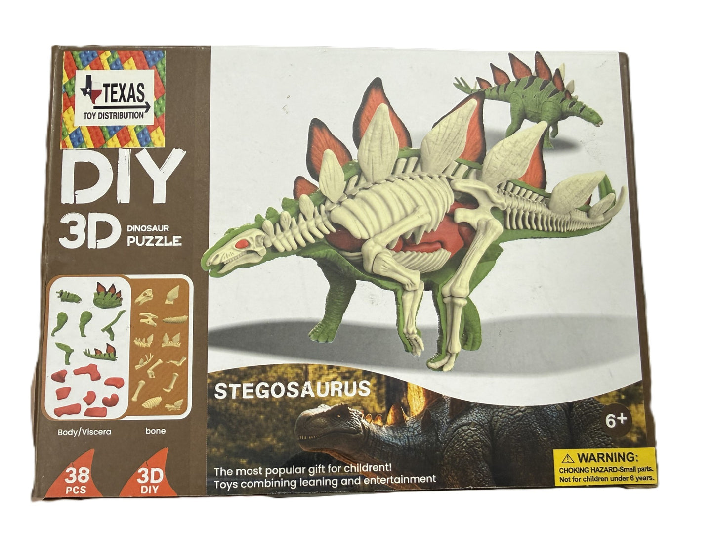 3D DIY Stegosaurus Body & Bone Puzzle-STEM