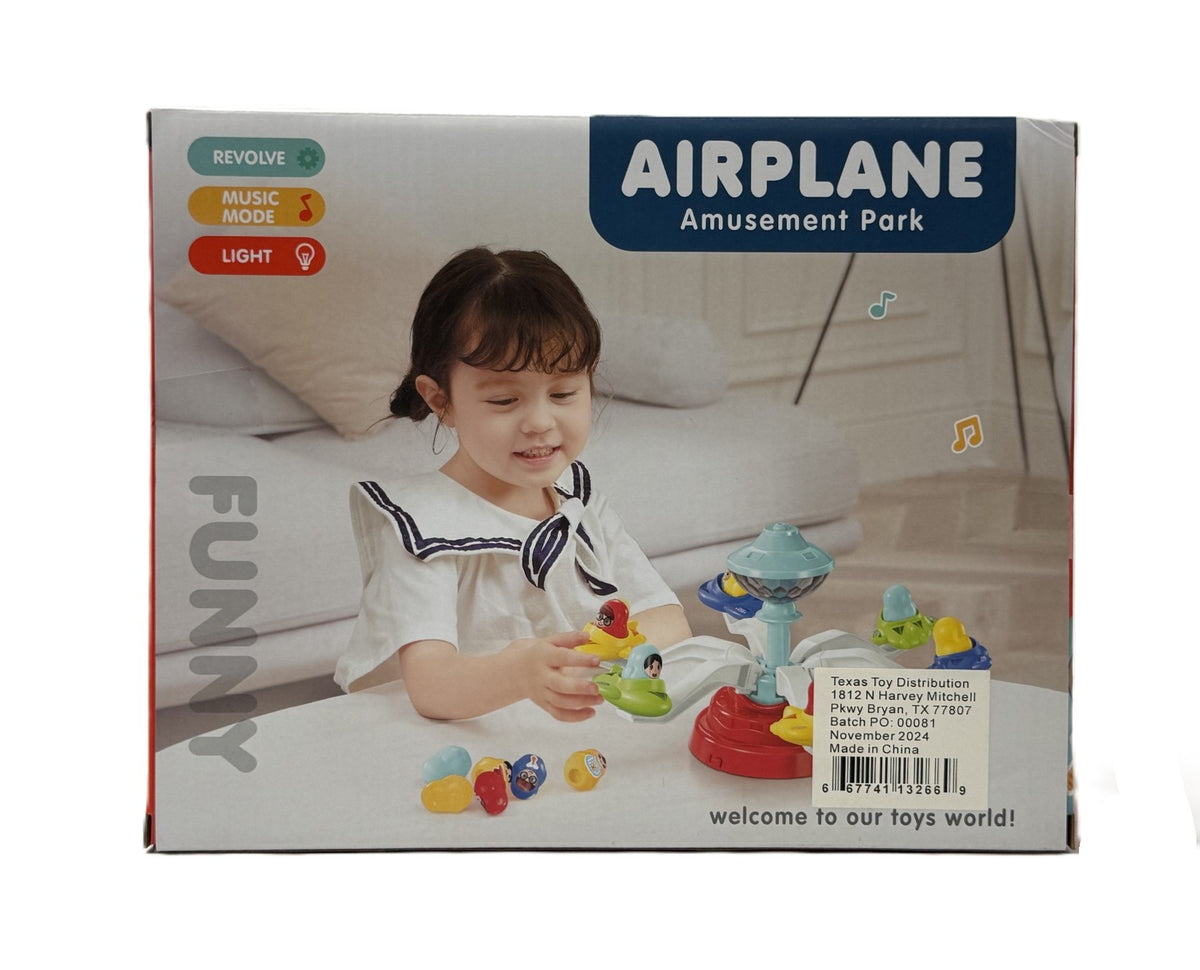 Airplane Amusement Park Ride with Lights and Sounds