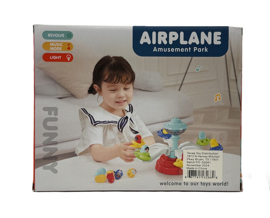 Airplane Amusement Park Ride with Lights and Sounds