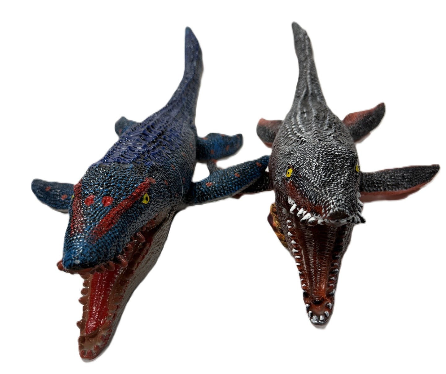 Large Interactive Vinyl Mosasaur 30" x 12" x 4" Set of 2