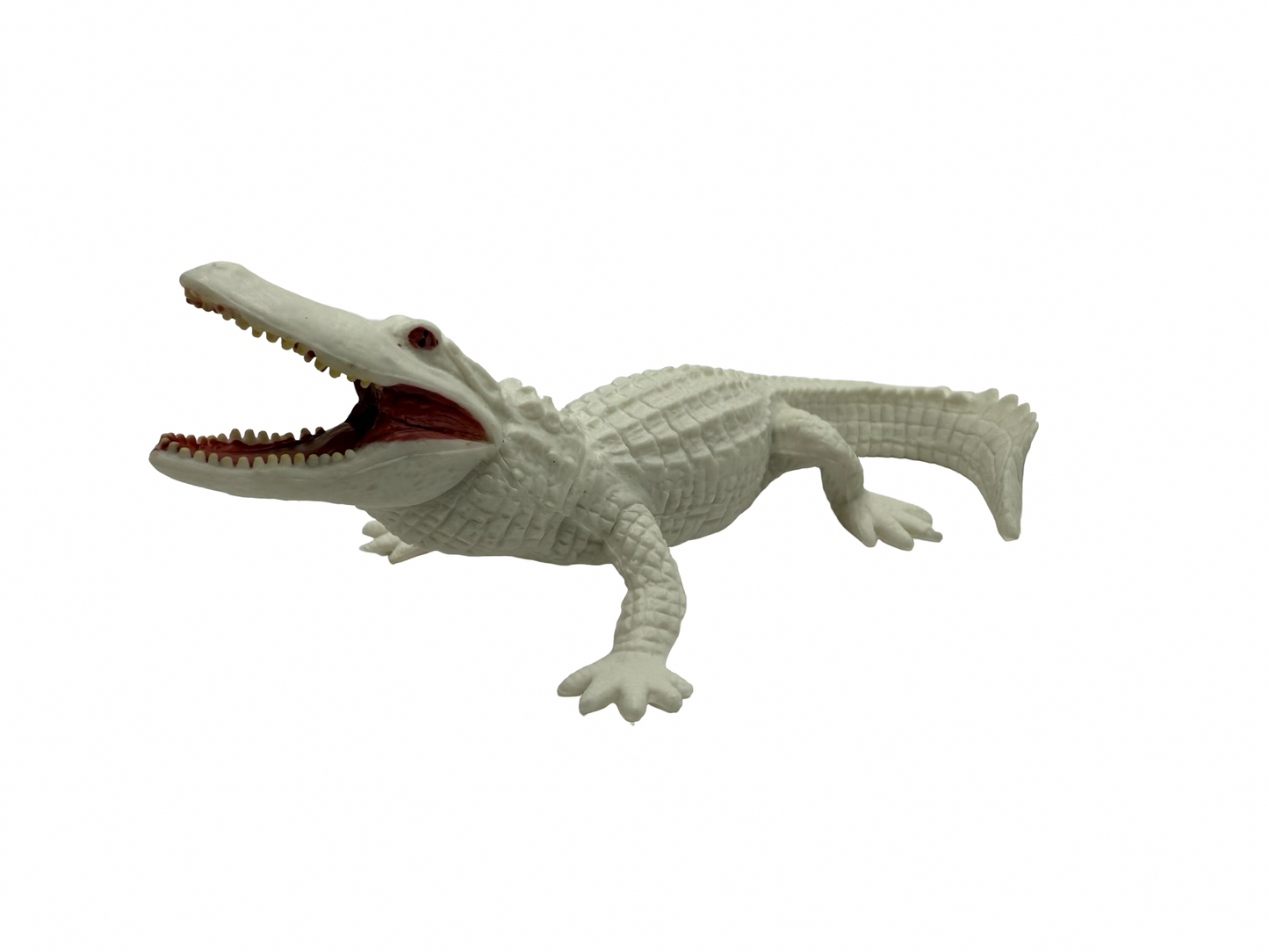 6" White Crocodile Figurine