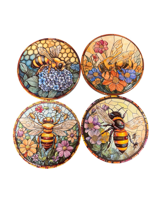 Bee Themed Drink Coasters