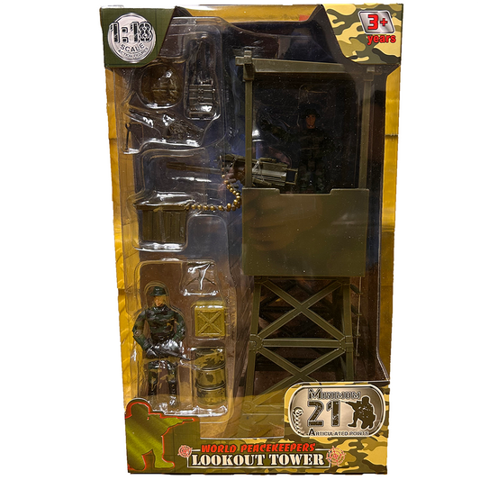 World Peacekeepers Lookout Tower, 2 Army Soldier Figurines