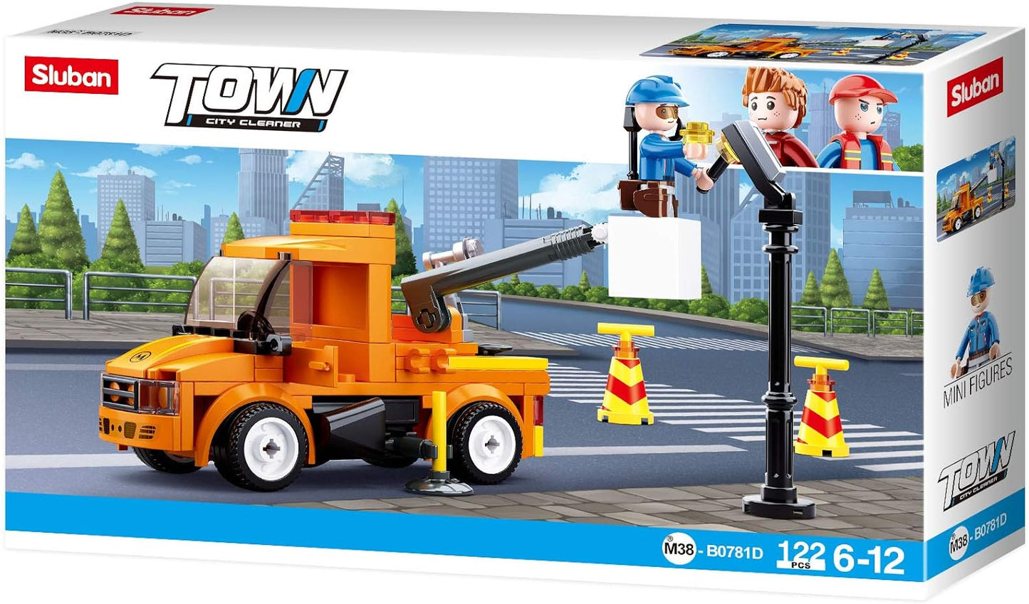 Town City Cleaner Vehicles Building Brick Display Set