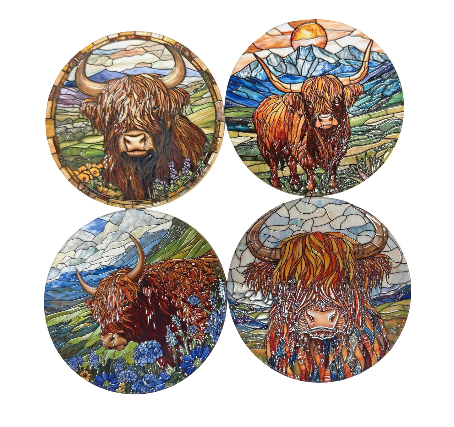 Highland Cow Themed Drink Coasters