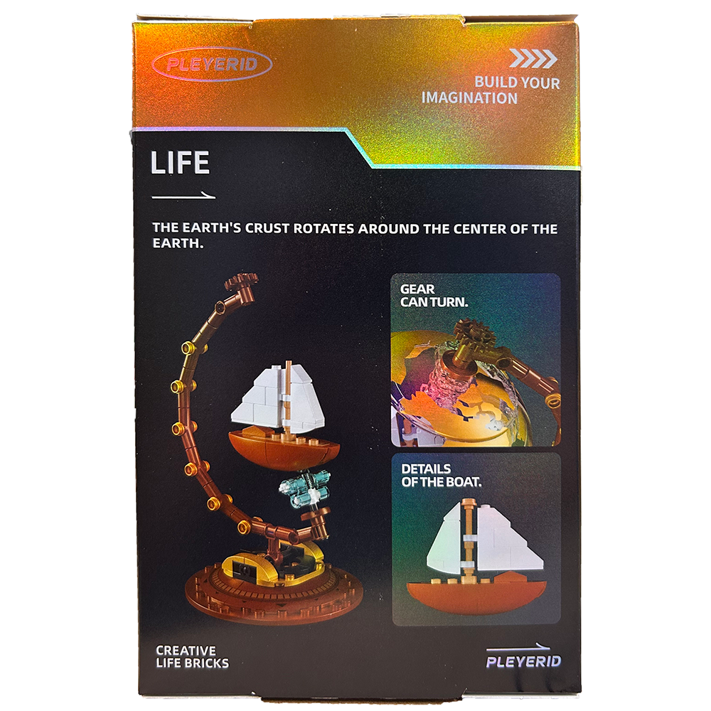 Globe Building Brick Kit with Sailing Ship (124 pcs)
