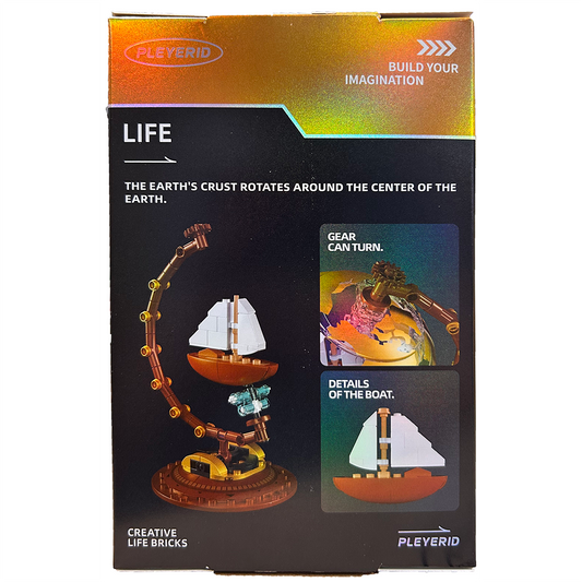 Globe Building Brick Kit with Sailing Ship (124 pcs)