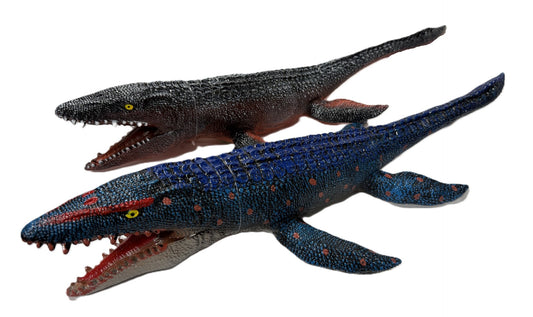 Large Interactive Vinyl Mosasaur 30" x 12" x 4" Set of 2