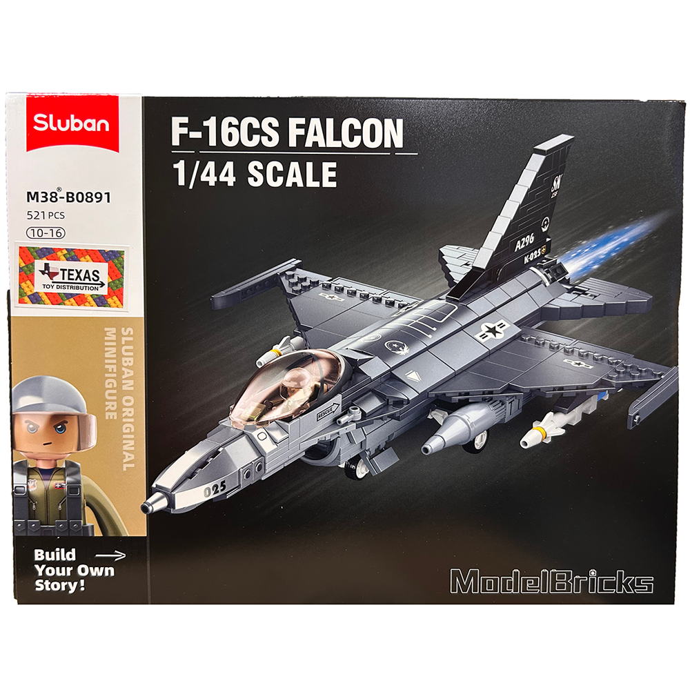Model Bricks F-16C Falcon Fighter Jet Building Brick Kit (521 pcs)
