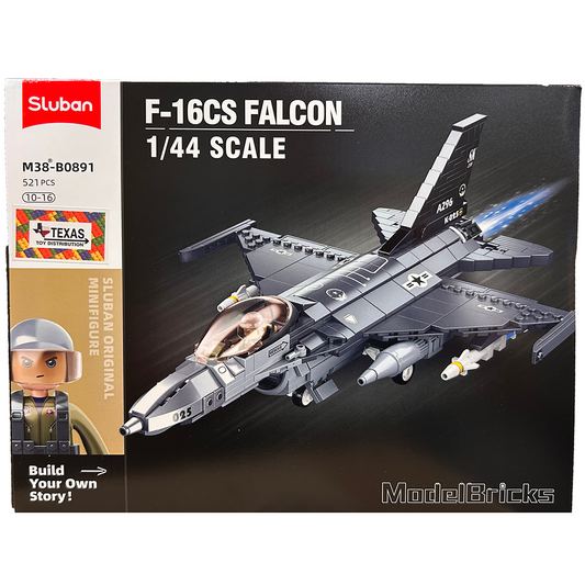 Model Bricks F-16C Falcon Fighter Jet Building Brick Kit (521 pcs)