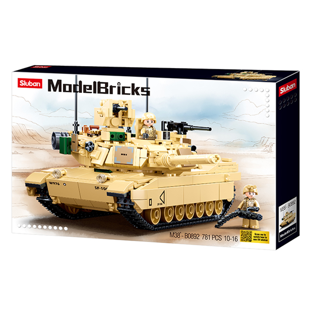 M1A2 Abrams Main Battle Tank Building Brick Kit (781 pcs)