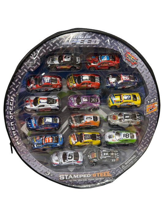 Pull-back Race Cars w/track & case