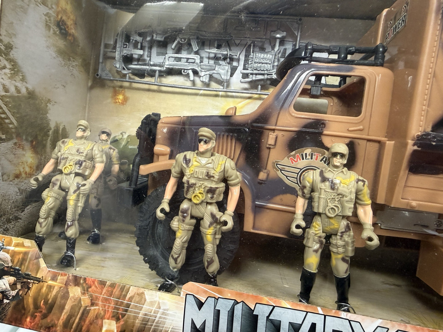 Military Base with Truck and Figurines