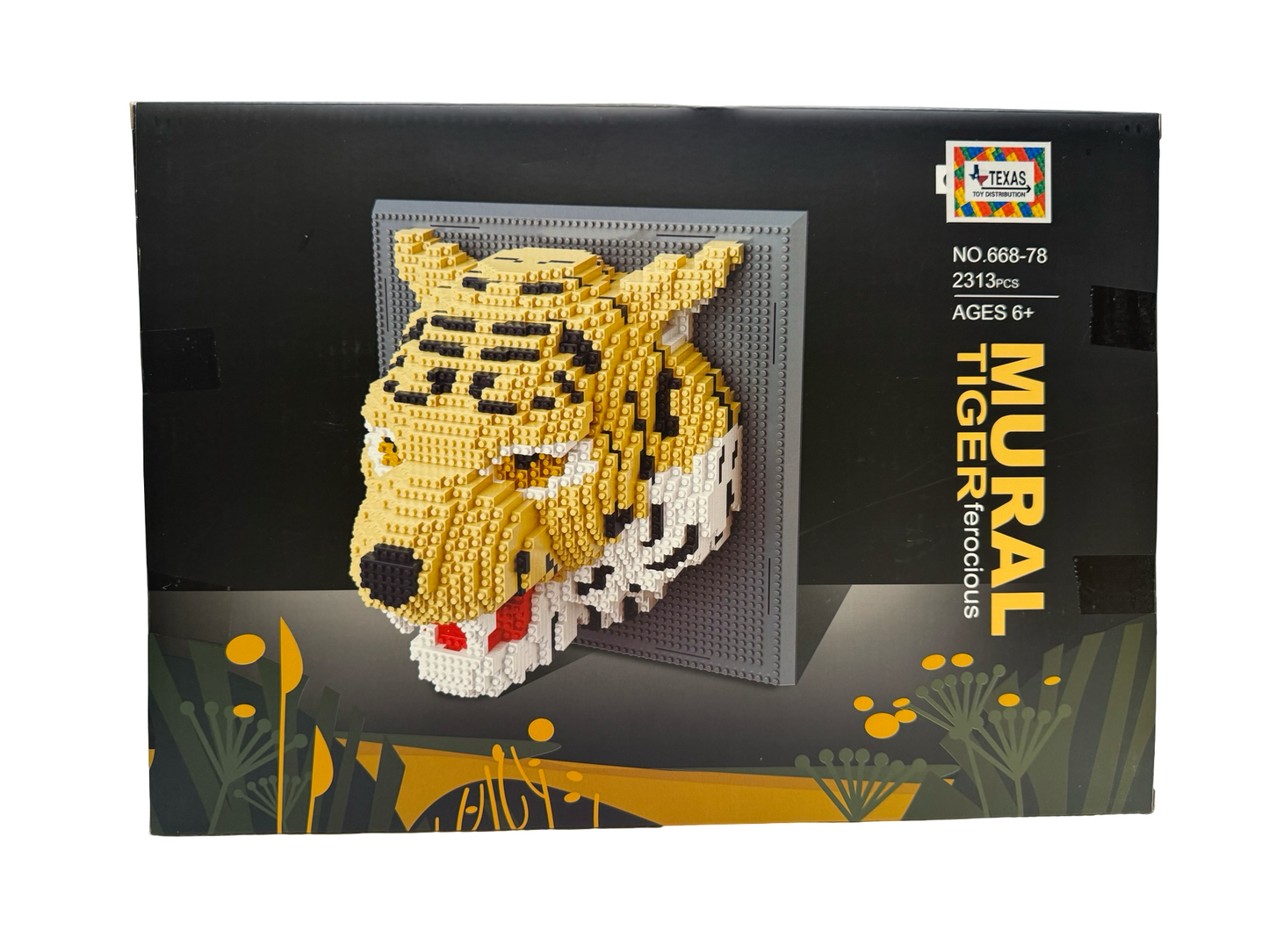 Building brick 3 Dimensional Tiger Mural