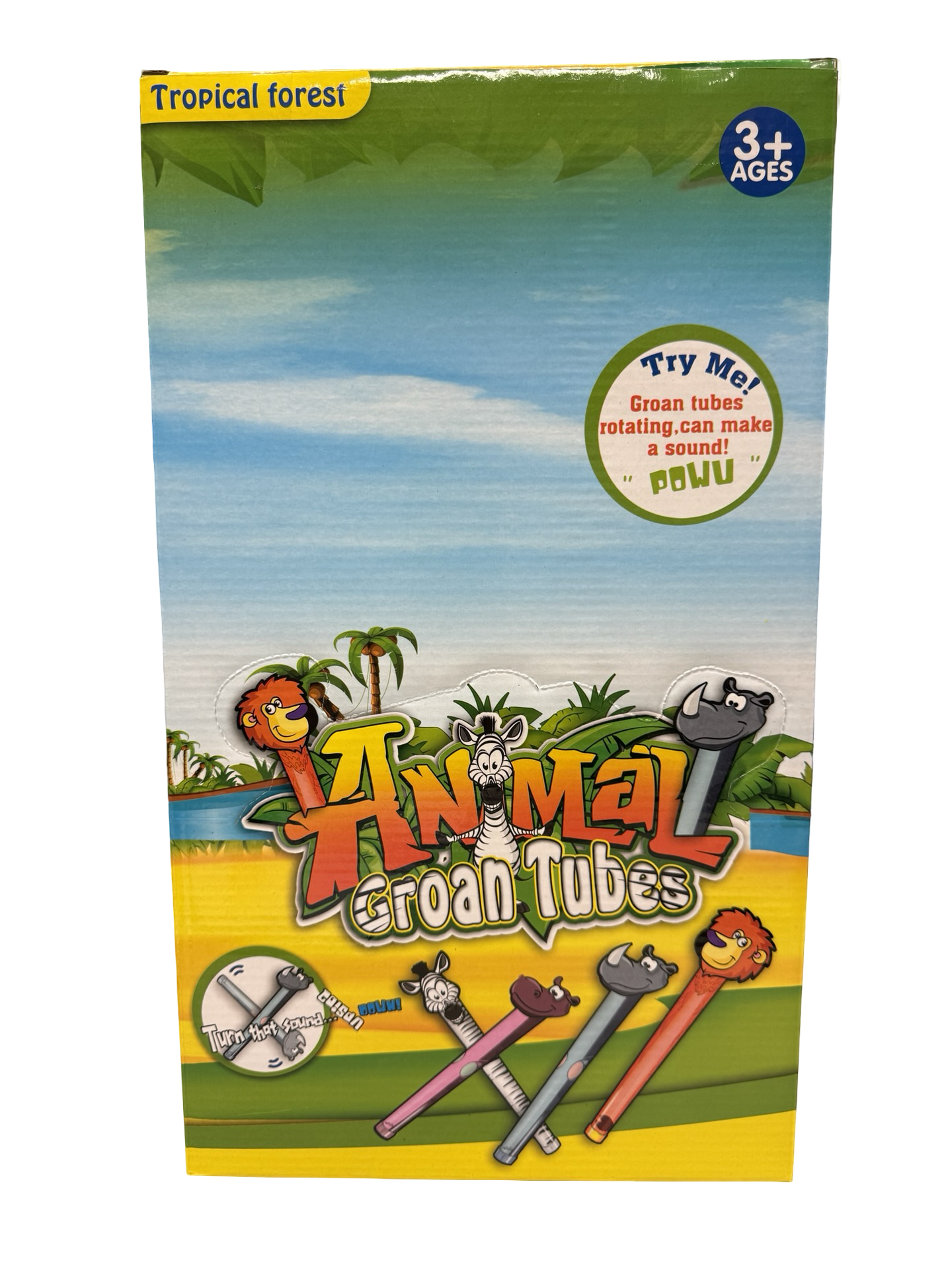 Tiger & Lion Groan Tube Display of 24