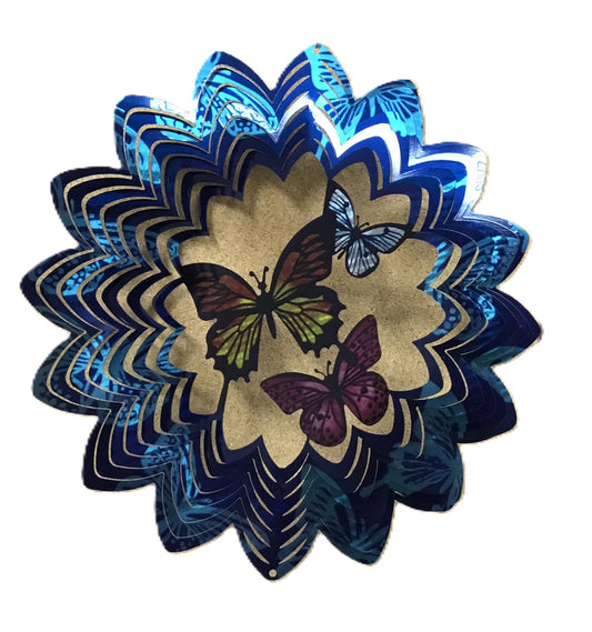 Stainless steel Three Butterfly Wind Spinner