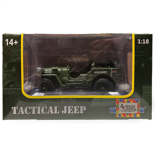 Tactical Jeep 7" Die-Cast Model in Window Box 1:18 Scale