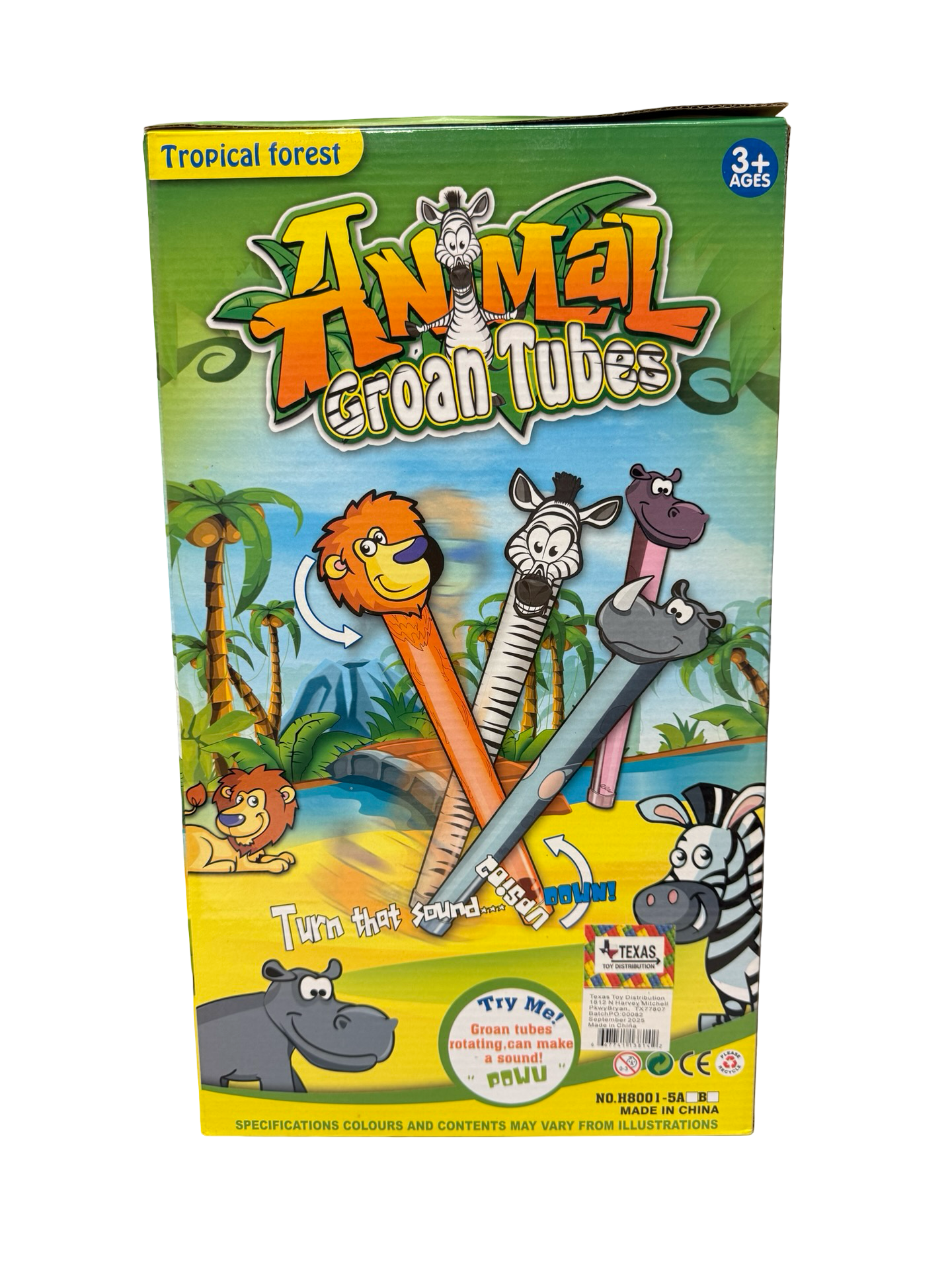 Tiger & Lion Groan Tube Display of 24