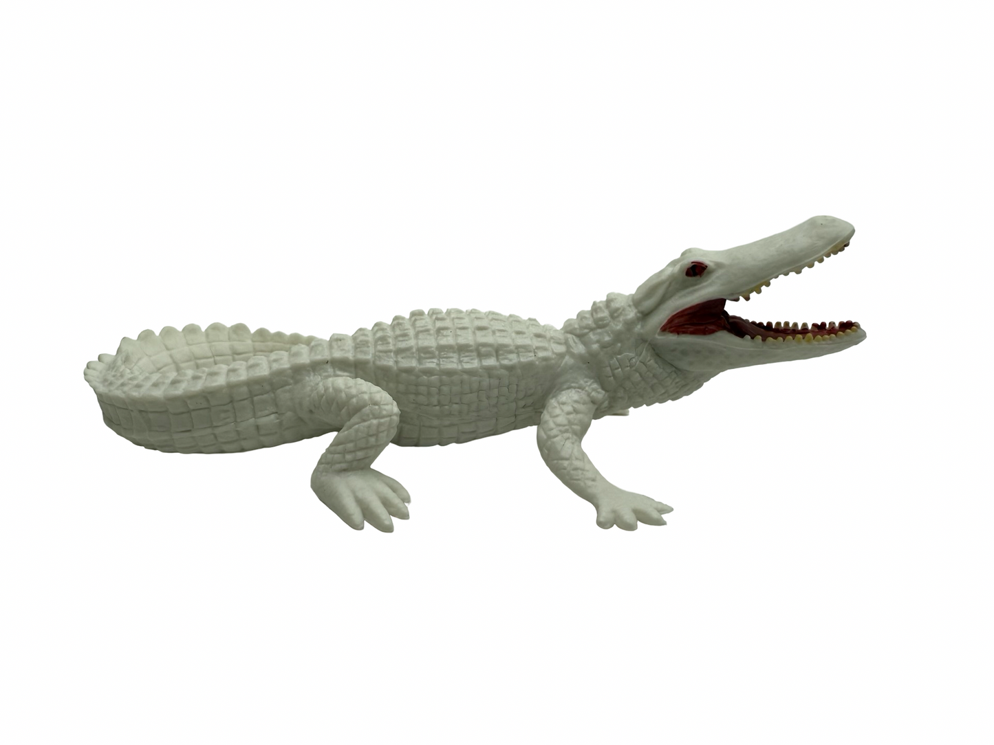 6" White Crocodile Figurine