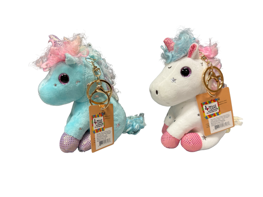 Blue & White Unicorn Keychains (Set of 2)