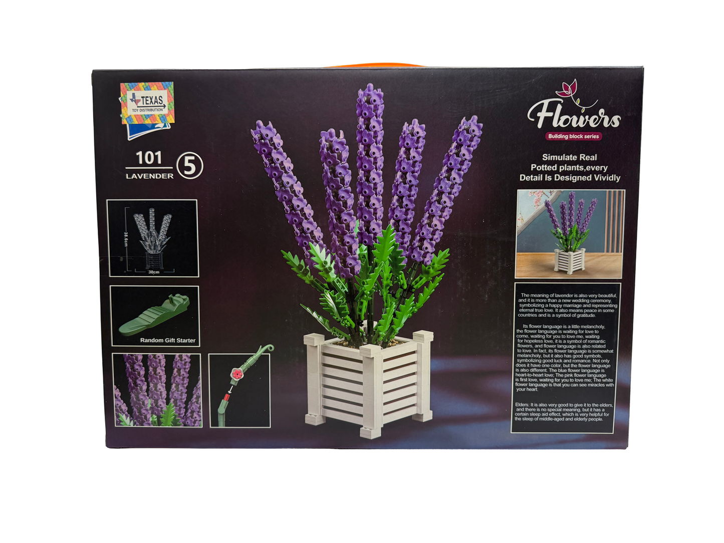 Lavender Potted Plant Building Brick set
