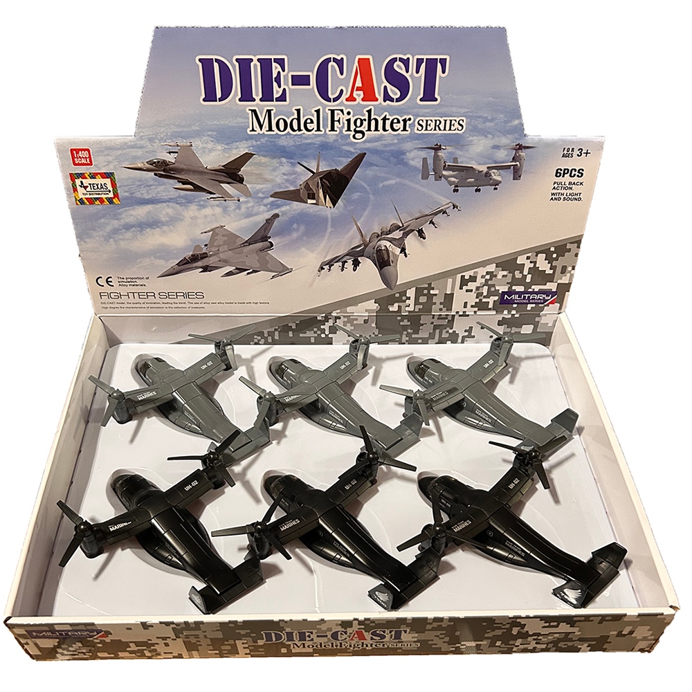 Osprey Die-Cast Pull-Backs Military Aircraft Display of 6