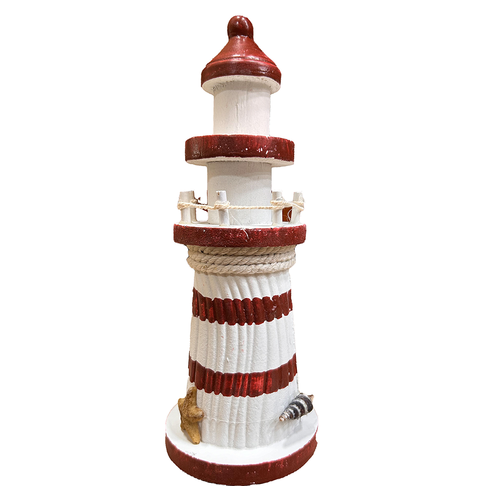 Wood Lighthouse Coastal Sculptures Home Decor, 3 Styles 7.5"