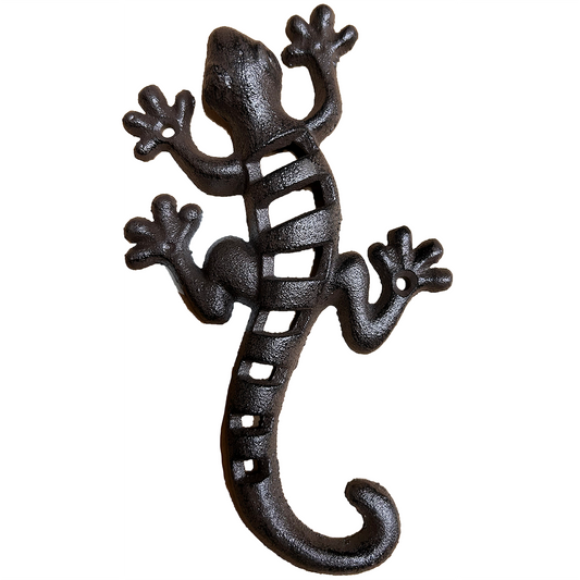 Lizard Gecko Cast Iron Wall Hanger Outdoor Desert Home Decor