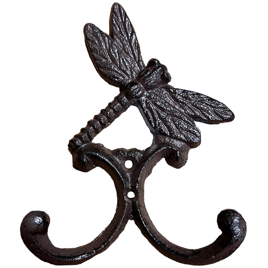 Dragonfly Cast Iron Wall Hanger Outdoor Garden Home Decor