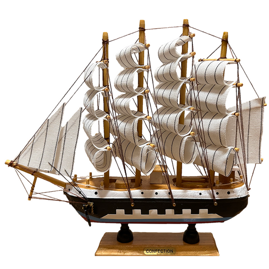 Frigate Ship Model Decor, Wooden Sailing Boat Nautical Decor