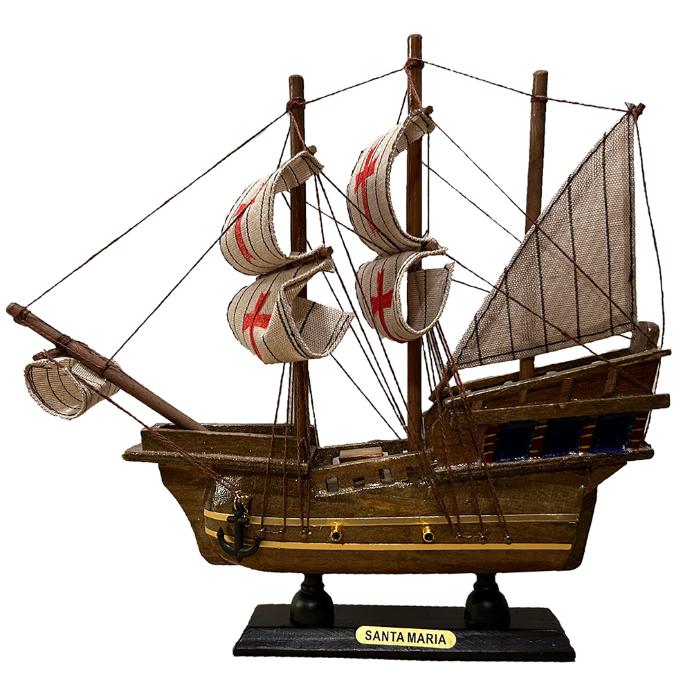 Spanish Santa Maria Wooden Sailing Ship Boat Nautical Decor