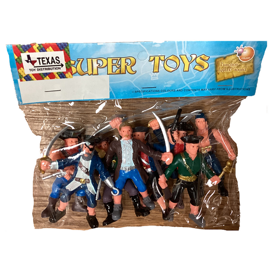 Pirate 4" Figurine Toys in Peggable Bag, 8 Figurines