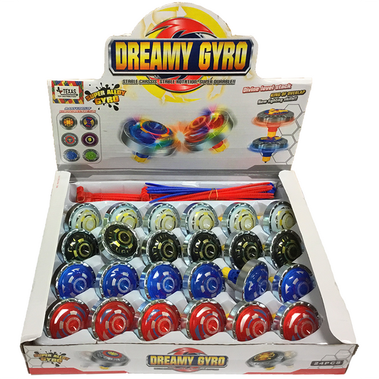 Light-Up Spinning Tops Gyroscopic Toy Display of 24