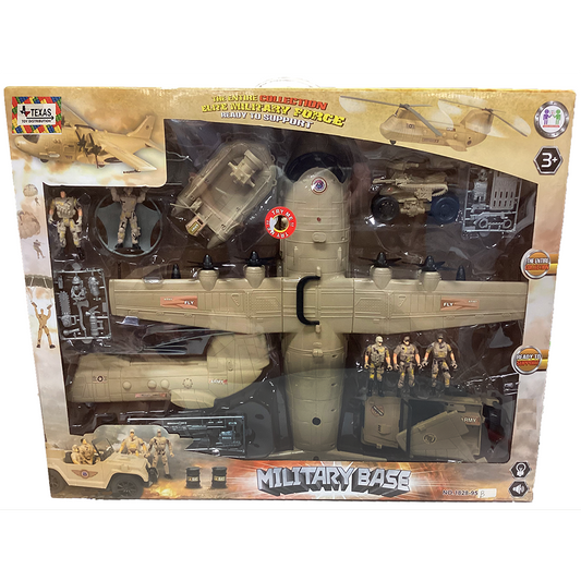 Military Play Set Transport Plane, Chinook, and Accessories