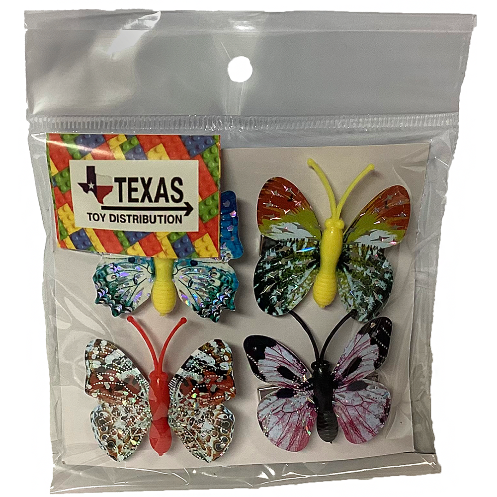 Laser Etch Butterfly Hair Clips and Magnets in Peggable Bag
