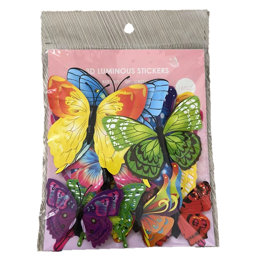 Colorful Butterfly Hair Clips and Magnets in Peggable Bag
