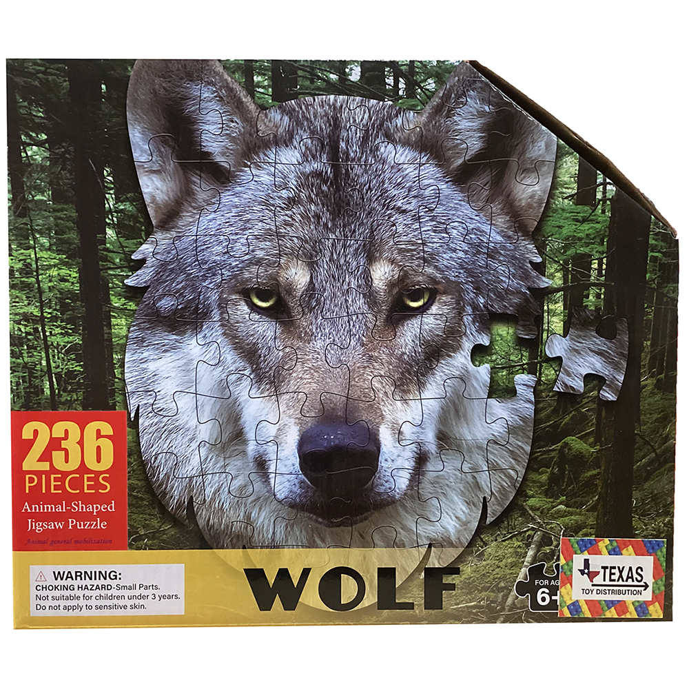 Wolf North American Animal Cardboard Jigsaw Puzzle (236 pcs)