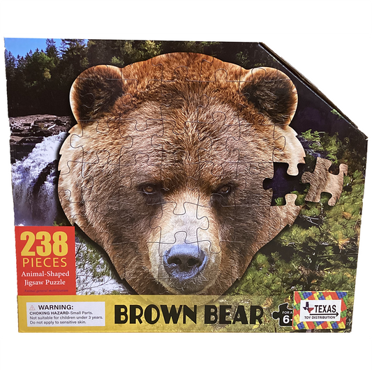 Brown Bear Animal Cardboard Jigsaw Puzzle (238 pcs)