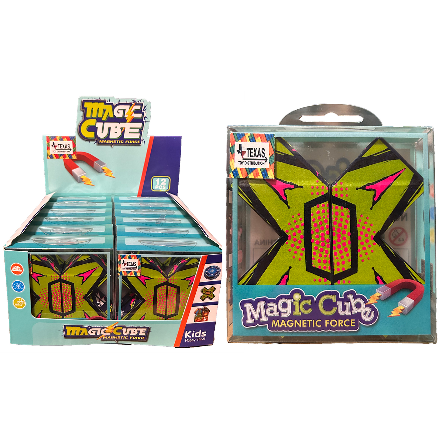 Magic Cube Magnetic Forces Fidget Toy, Displays of 12. 2 Styles