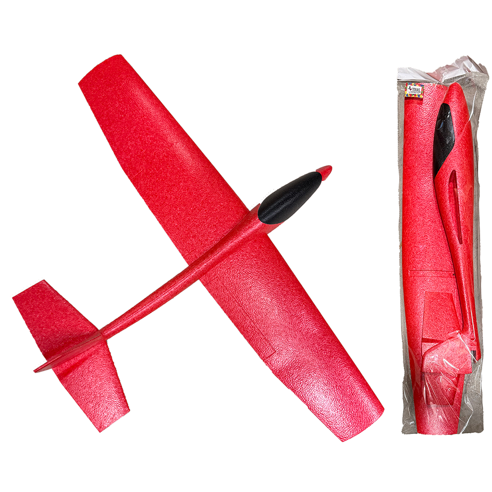 Hand-Toss Foam Airplane Flying Glider in Peggable Bag, 3 Assorted Colors