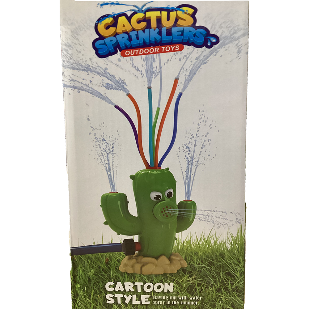 Cactus Water Sprinkler Outdoor Summer Toy with Color Tubes