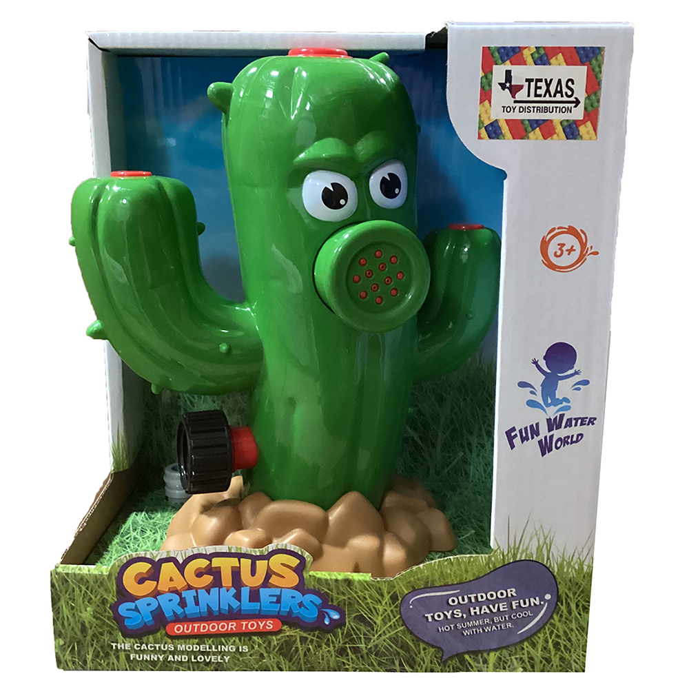 Cactus Water Sprinkler Outdoor Summer Toy in Window Box