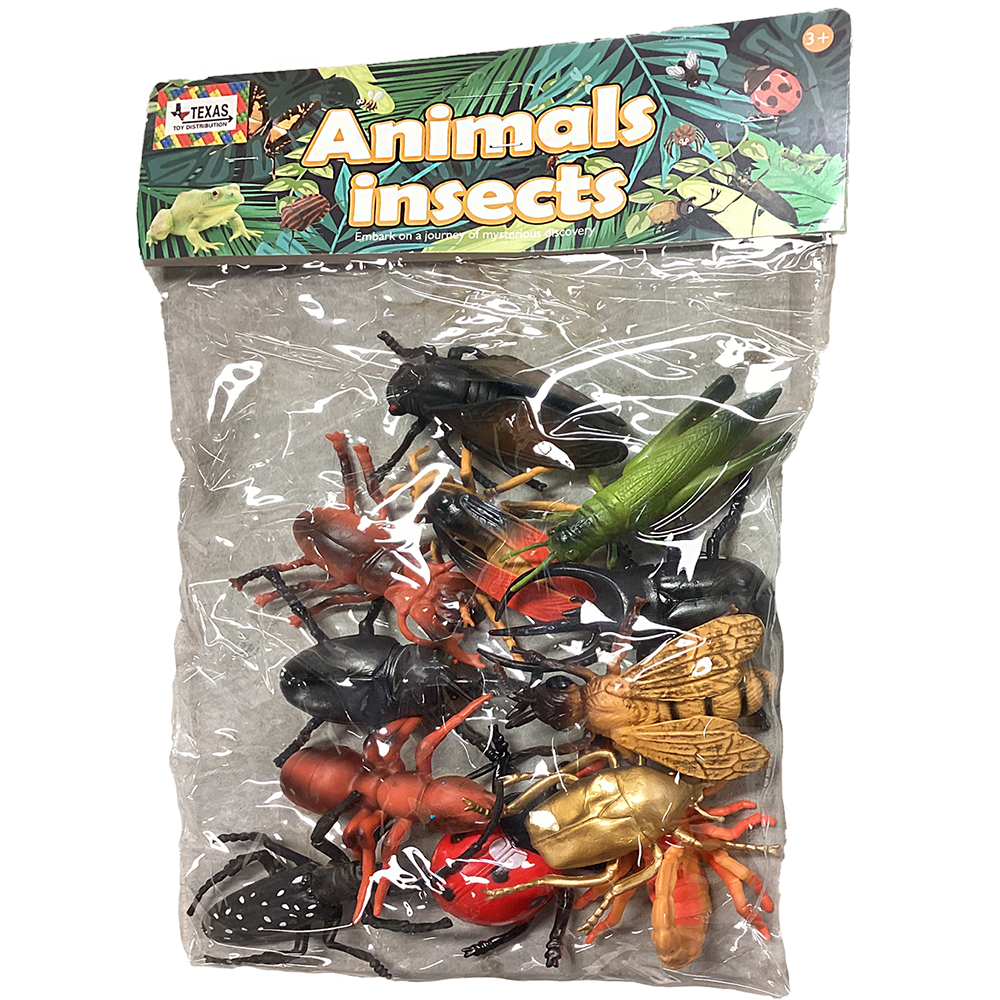 Toy Insects Large Insect Figurines, Assorted Bugs Sized in Peggable Bag – Texas Toy ...