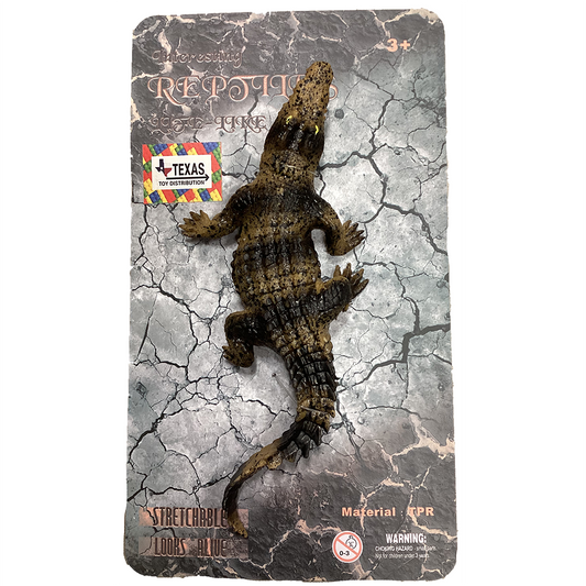 Crocodile 9" Soft Rubber Reptile Figurine on Peggable Board